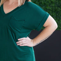 IN STOCK Sierra Pocket Top - Hunter Green