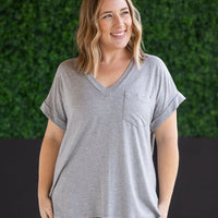 IN STOCK Sierra Pocket Top - Grey