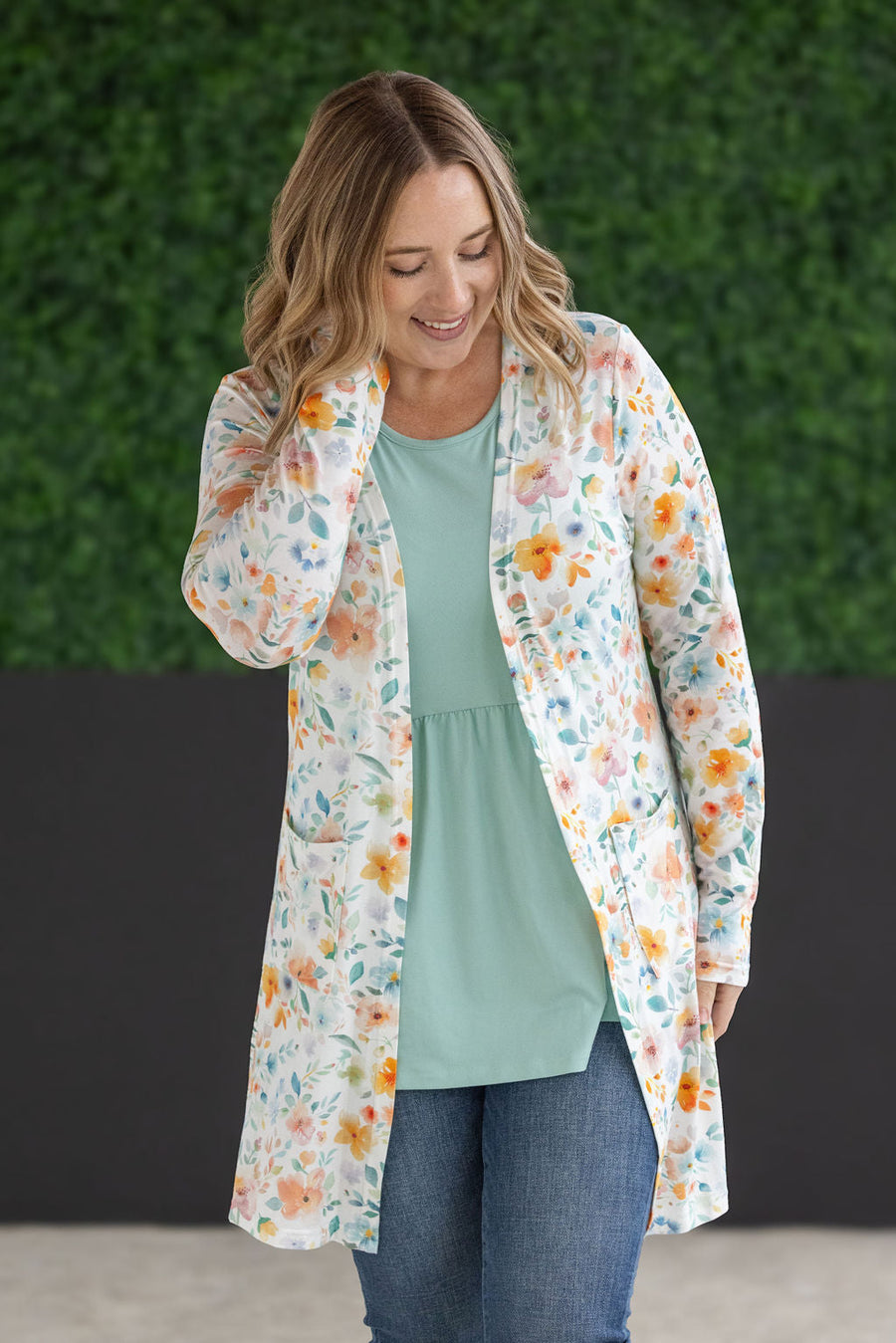 IN STOCK Classic Cardigan - Watercolor Floral