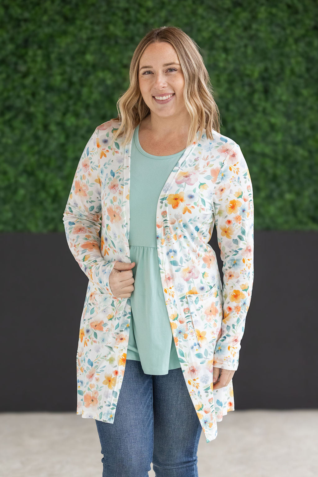 IN STOCK Classic Cardigan - Watercolor Floral