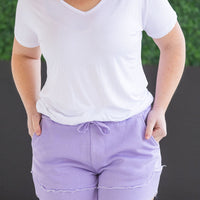 IN STOCK French Terry Stevie Shorts - Lavender