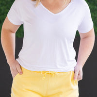 IN STOCK French Terry Stevie Shorts - Lemon Drop