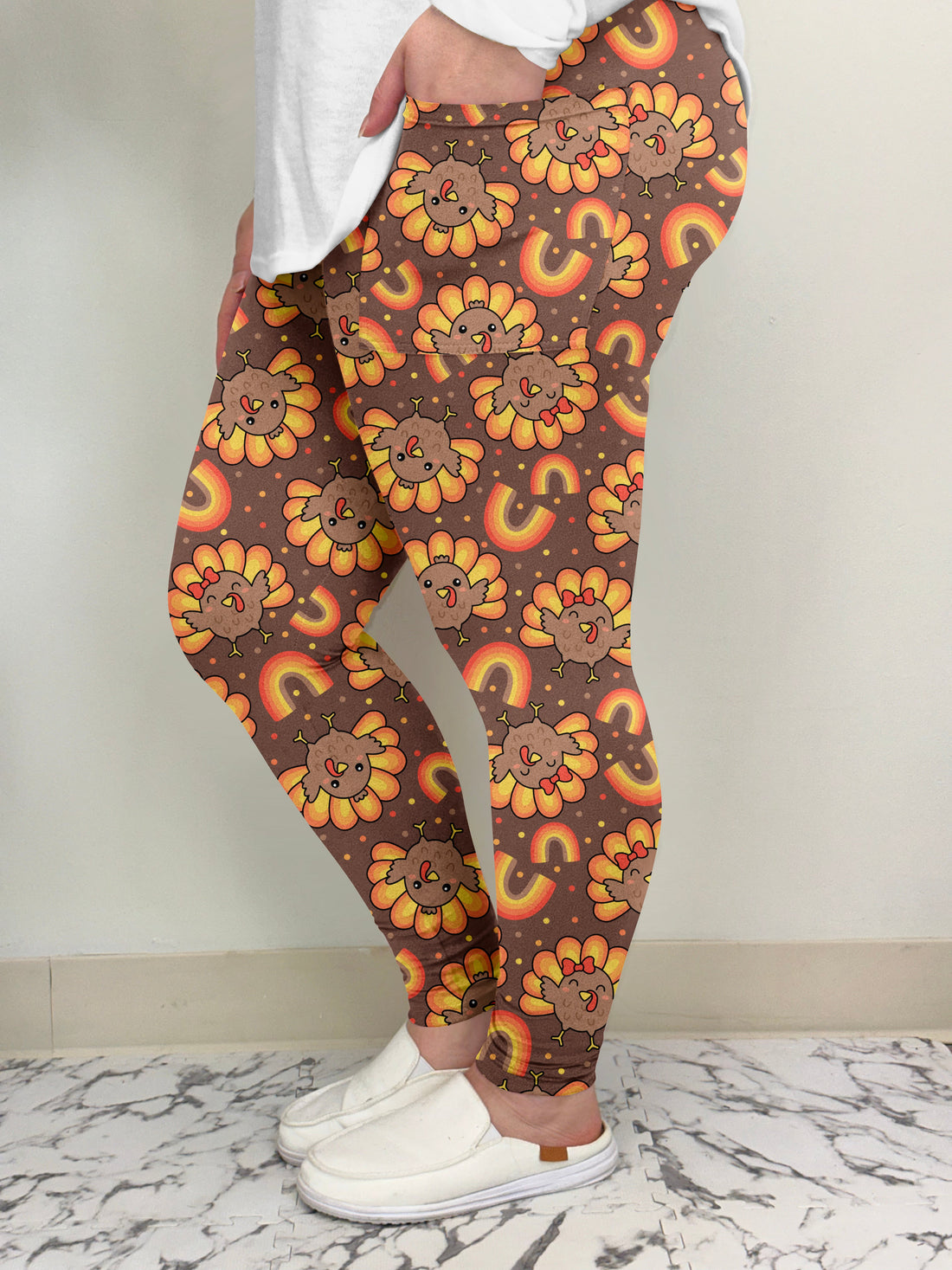 Cute Turkey Leggings w/ Pockets