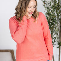 IN STOCK Corrine Ribbed Pullover Top - Coral