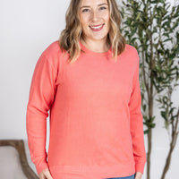 IN STOCK Corrine Ribbed Pullover Top - Coral