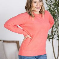 IN STOCK Corrine Ribbed Pullover Top - Coral