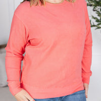 IN STOCK Corrine Ribbed Pullover Top - Coral