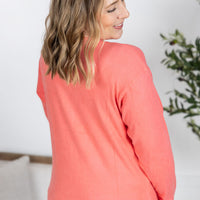 IN STOCK Corrine Ribbed Pullover Top - Coral