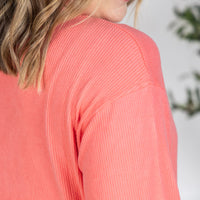 IN STOCK Corrine Ribbed Pullover Top - Coral