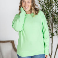 IN STOCK Corrine Ribbed Pullover Top - Lime