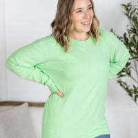 IN STOCK Corrine Ribbed Pullover Top - Lime