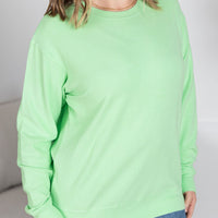 IN STOCK Corrine Ribbed Pullover Top - Lime