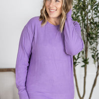 IN STOCK Corrine Ribbed Pullover Top - Purple