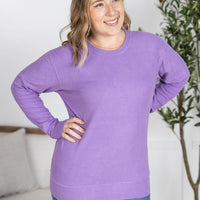 IN STOCK Corrine Ribbed Pullover Top - Purple