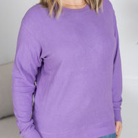 IN STOCK Corrine Ribbed Pullover Top - Purple