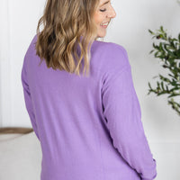 IN STOCK Corrine Ribbed Pullover Top - Purple