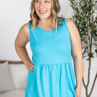 IN STOCK Renee Ruffle Tank - Ocean Blue