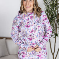 IN STOCK Ashley Hoodie - Pink and Periwinkle Abstract Floral