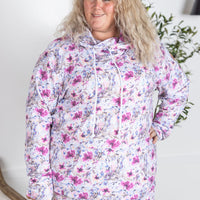 IN STOCK Ashley Hoodie - Pink and Periwinkle Abstract Floral