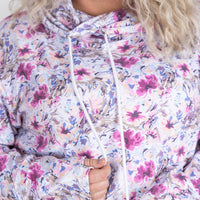 IN STOCK Ashley Hoodie - Pink and Periwinkle Abstract Floral