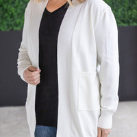 IN STOCK High Pocket Cardigan - White FINAL SALE