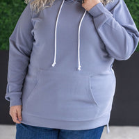 IN STOCK Kacey Ribbed Hoodie - Dusty Blue