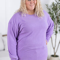 IN STOCK Corrine Ribbed Pullover Top - Purple