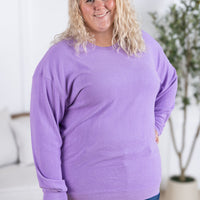 IN STOCK Corrine Ribbed Pullover Top - Purple