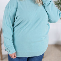 IN STOCK Corrine Ribbed Pullover Top - Dusty Blue