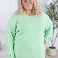 IN STOCK Corrine Ribbed Pullover Top - Lime