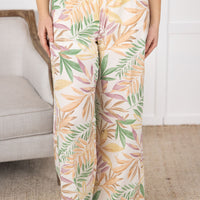 IN STOCK Presley Palazzo Pants - Mauve and Green Palm FINAL SALE