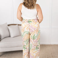 IN STOCK Presley Palazzo Pants - Mauve and Green Palm FINAL SALE