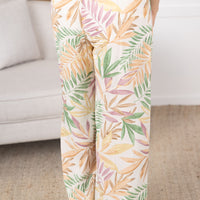 IN STOCK Presley Palazzo Pants - Mauve and Green Palm FINAL SALE