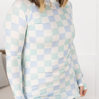 IN STOCK Blair Long Sleeve Top - Blue and Mint Checker MM EXCLUSIVE