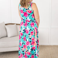 IN STOCK Sydney Scoop Dress - Aqua Floral