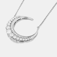 1.8 Carat Moissanite Crescent Moon Shape Pendant Necklace