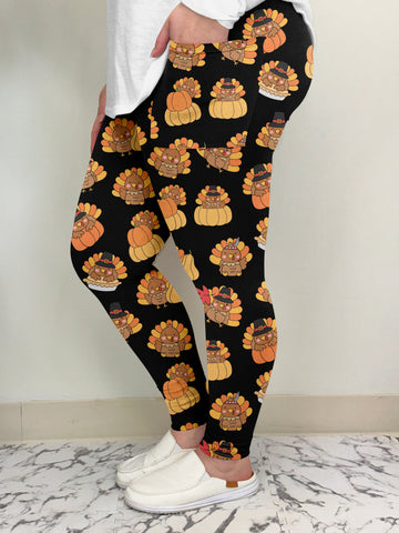 Black Turkey Leggings w/ Pockets