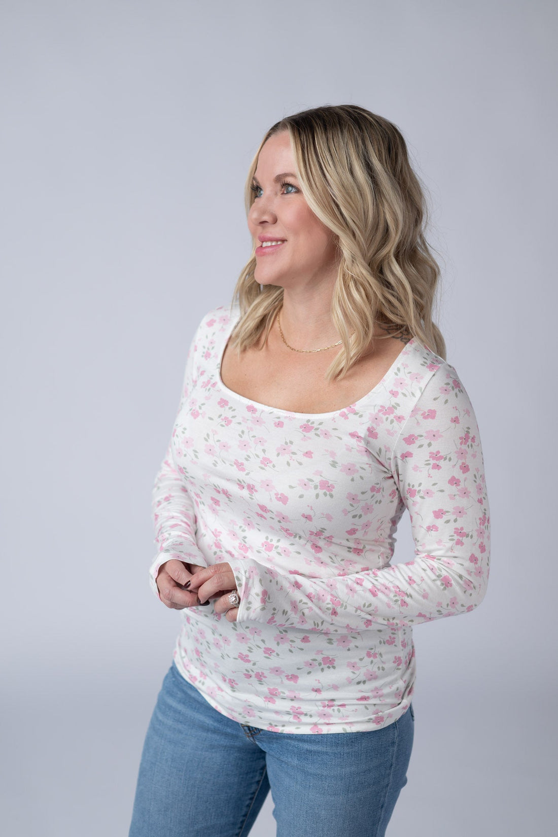 IN STOCK Alyssa Long Sleeve Top - Pretty in Pink Floral