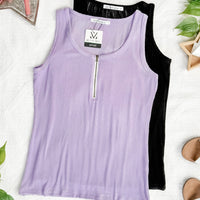 IN STOCK Mila Zipper Tank - Black