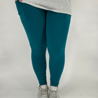 Teal Leggings/Capri w/ Pockets!