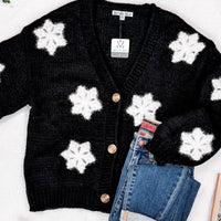 IN STOCK Snowflake Cardigan - Black