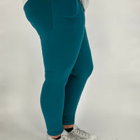 Teal Leggings/Capri w/ Pockets!