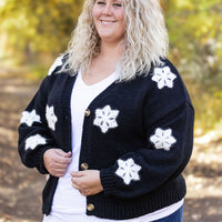 IN STOCK Snowflake Cardigan - Black