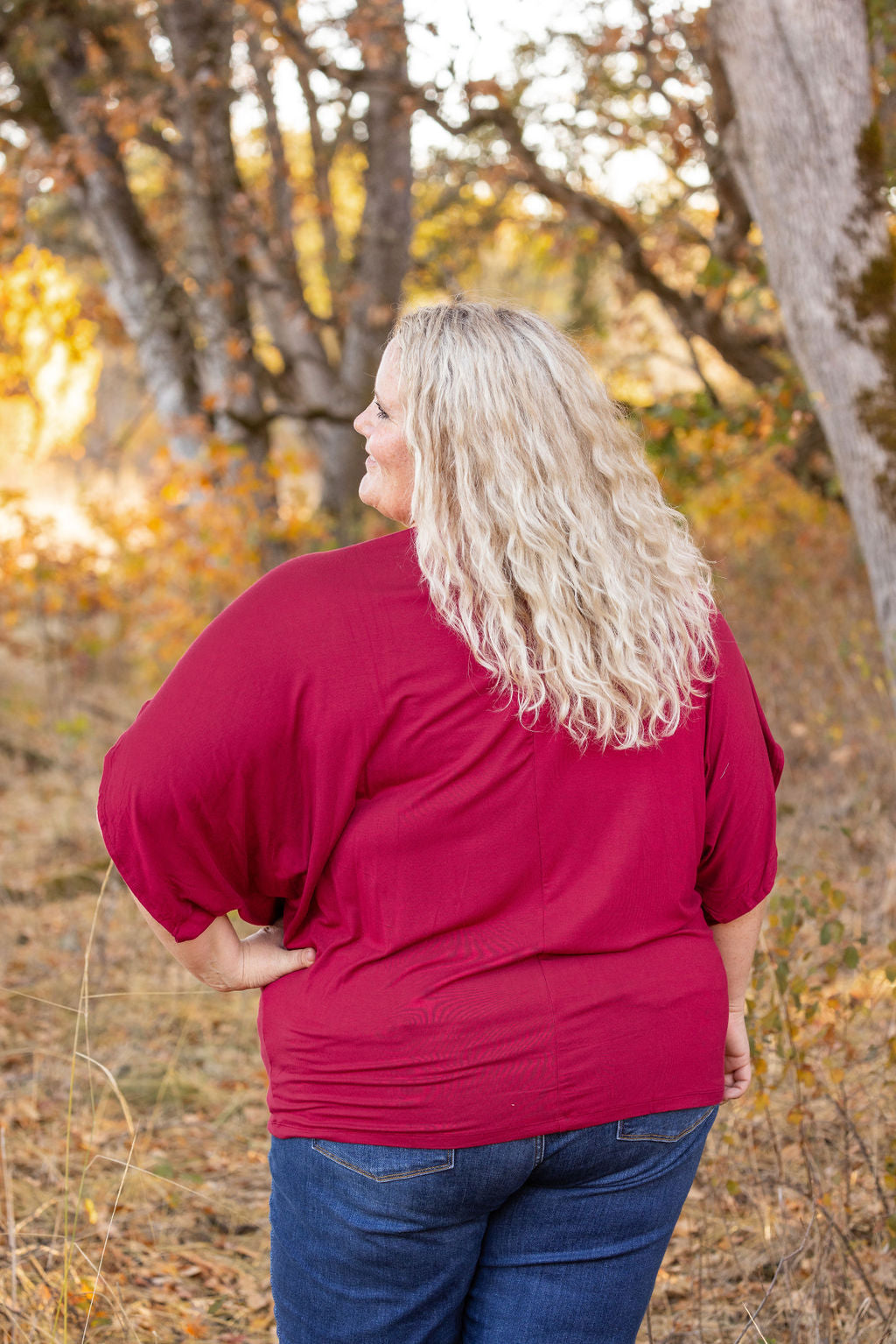 IN STOCK Darcy Dolman Top - Burgundy | Women&