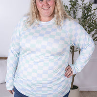 IN STOCK Blair Long Sleeve Top - Blue and Mint Checker MM EXCLUSIVE