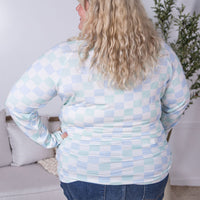 IN STOCK Blair Long Sleeve Top - Blue and Mint Checker MM EXCLUSIVE