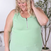 IN STOCK Mila Zipper Tank - Lime