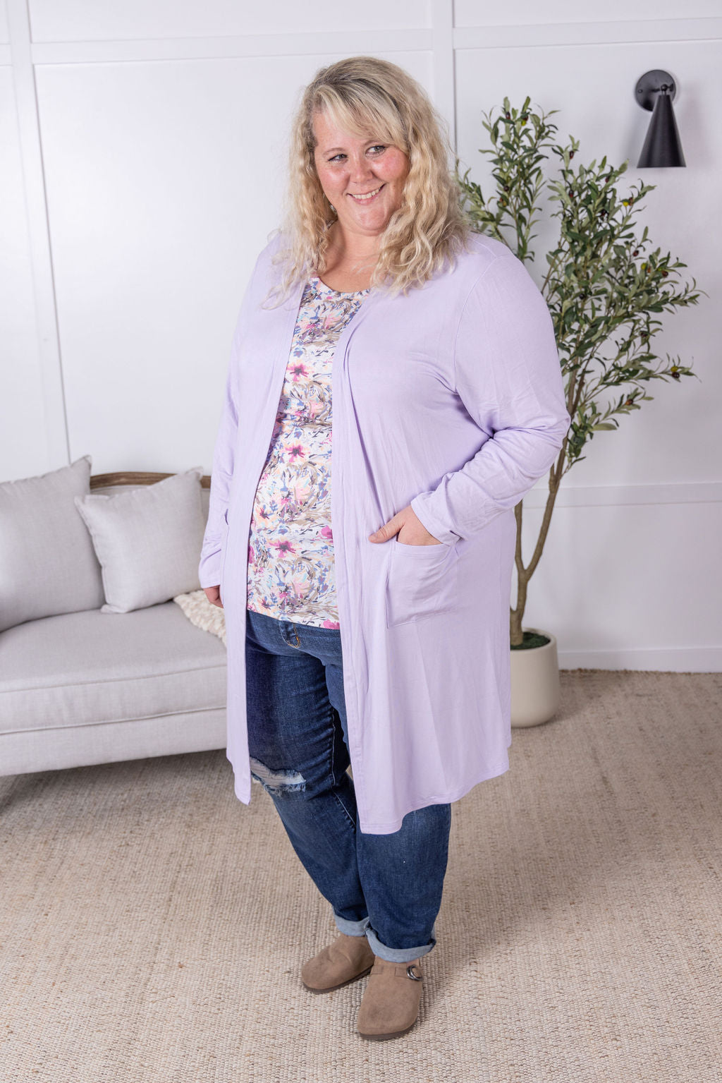 IN STOCK Classic Cardigan - Lavender