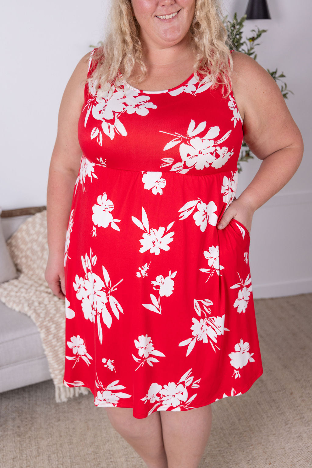 IN STOCK Kelsey Tank Dress - Red Floral FINAL SALE