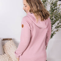 IN STOCK Tatum Textured Pullover Hoodie - Rose